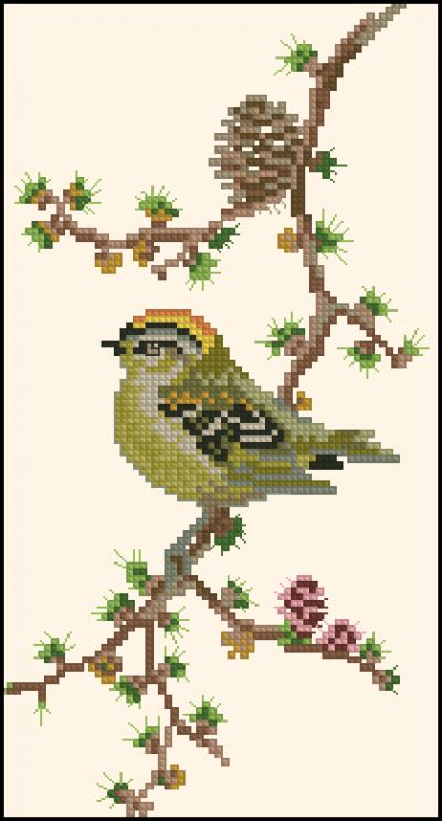 Вышивка крестом На ветке 1