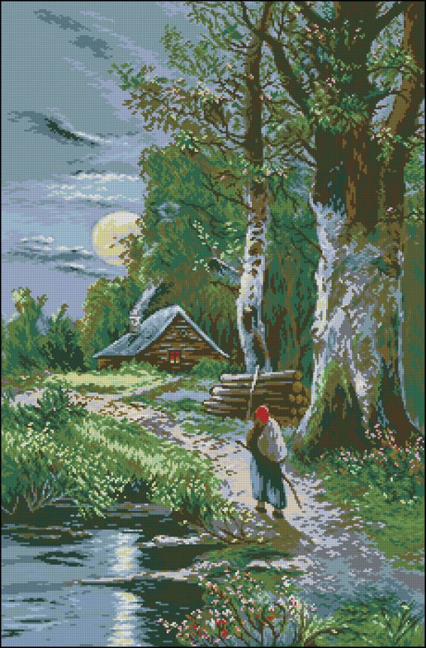 Вышивка крестом Избушка