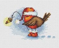 Вышивка крестом Птичка с фонариком