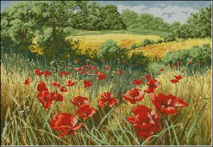 Вышивка крестом Маковое поле