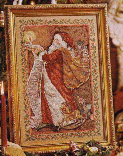 схема вышивки крестом список Санты