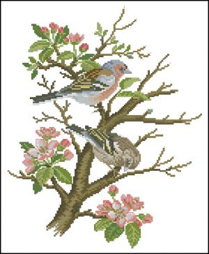 Щеглы на ветке