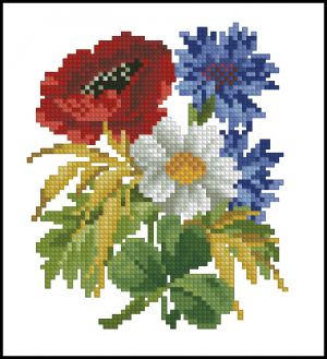 Вышивка крестом Полевые цветы - милый букетик