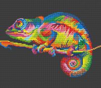 схема для вышивки крестом Радужный хамелеон