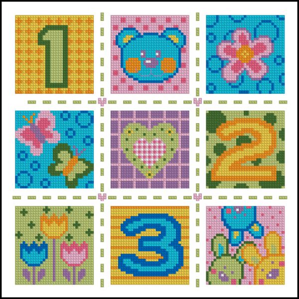 Вышивка крестом Подушечка с цифрами