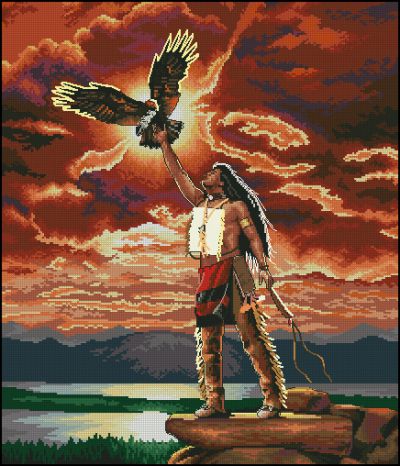 Вышивка крестом Подарок - перо орла