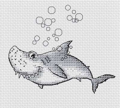 Вышивка крестом Акула