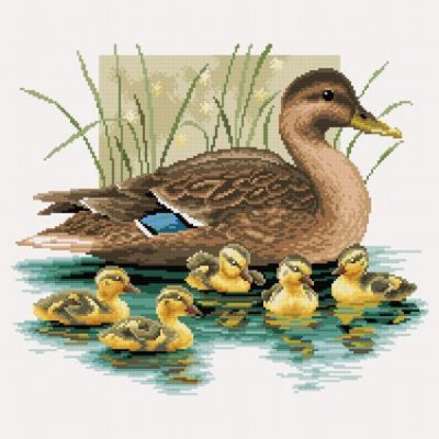 Вышивка крестом Утиная мама