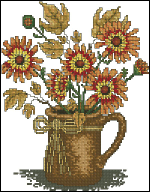 Вышивка крестом Осенние подсолнухи