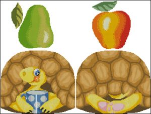 схема вышивки крестом обьемная черепашка