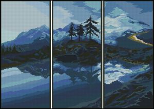  схема вышивки крестом горное озеро  от чудесных мгновений 