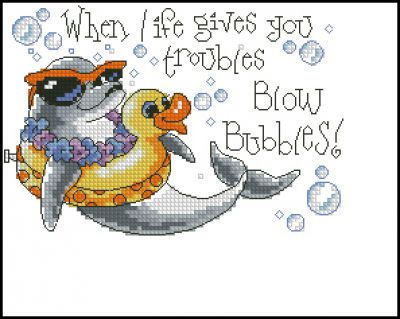 Вышивка крестом Пускает мыльные пузыри