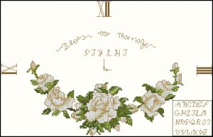 схема вышивки крестом цветочные часы