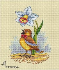 Вышивка крестом Весенняя пташка