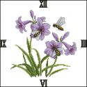 схема вышивки крестом часы с пчелами и цветами