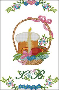 схема вышивки крестом салфеточка пасхальная