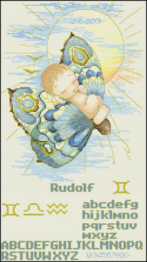 схема вышивки крестом детской метрики