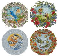 схема вышивки крестом птицы - сезоны