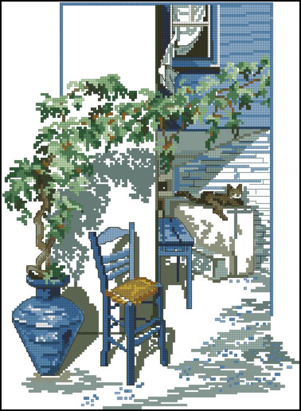 Вышивка крестом Летняя терасса