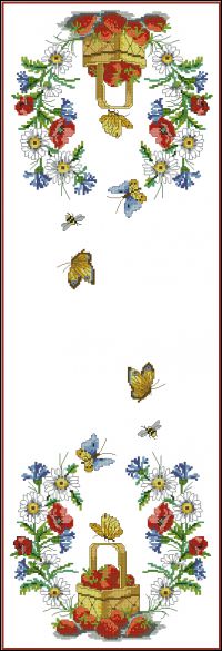 Вышивка крестом Корзинка земляники