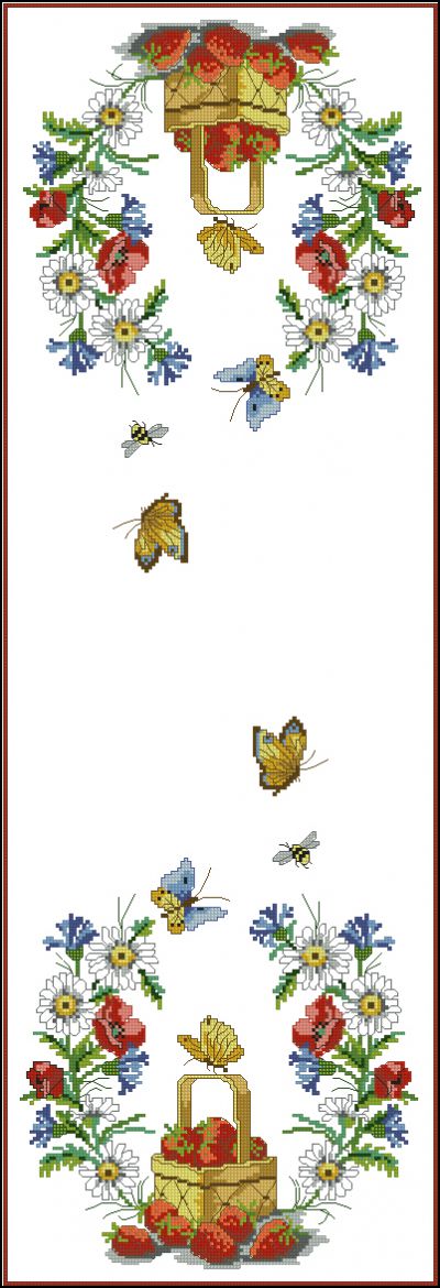 Вышивка крестом Корзинка земляники