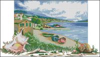 Вышивка крестом Морской пейзаж с ракушками 1ч.