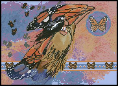схема вышивки крестом крылья бабочки