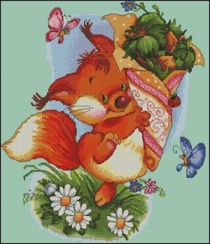 Вышивка крестом Белочка