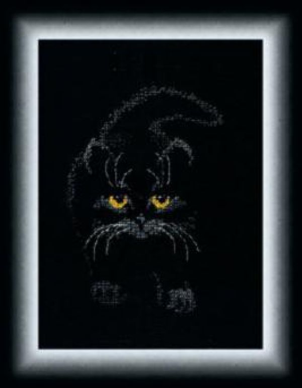 схема вышивки крестом кот черныш