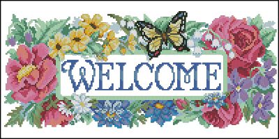 схема вышивки крестом Добро пожаловать