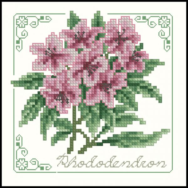 Вышивка крестом Розовый рододендрон