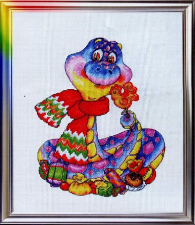 схема вышивки крестом змея сладкоежка