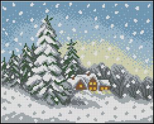 Вышивка крестом Зимний вечер