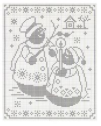 Вышивка крестом Снеговички