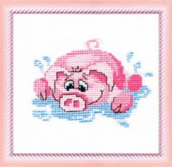 схема вышивки крестом свинка в луже от чаривной мыти