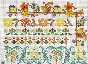 Вышивка крестом Орнамент для скатертей и салфеток 14