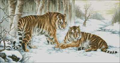 схема вышивки крестом бенгальские тигры