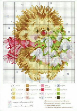 Ёжик с подснежниками