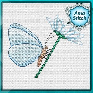 Бабочка на ромашке