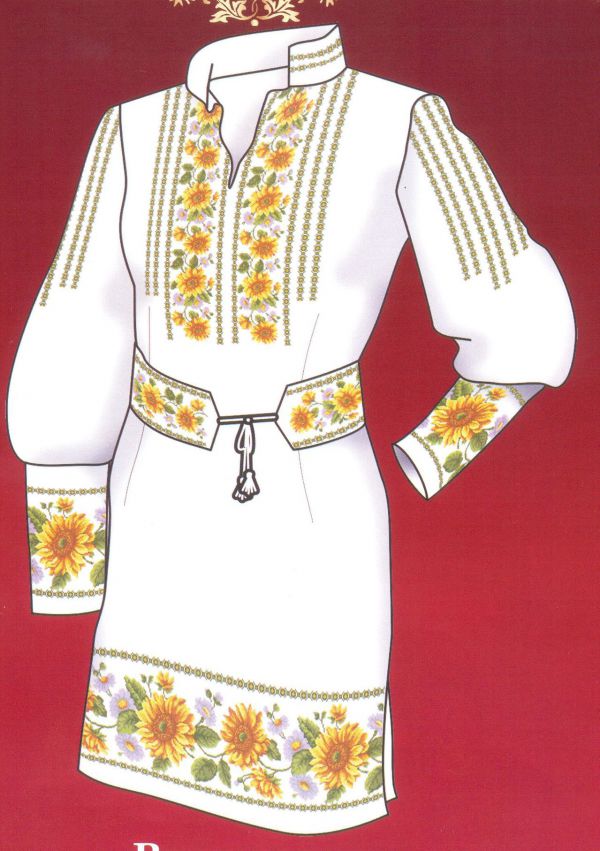 Вышивка крестом Платье с подсолнухами