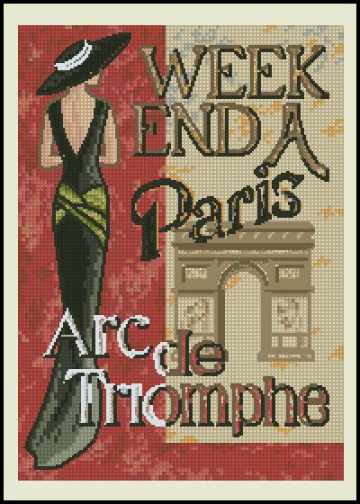 Вышивка крестом Отдых в Париже