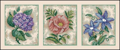 Вышивка крестом Цветочное трио