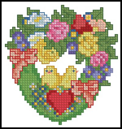 схема вышивки крестом пасхальное сердечко