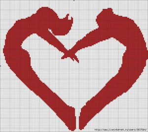 Вышивка крестом Серце - пара