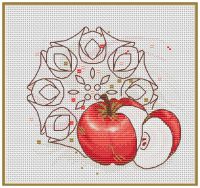 схема вышивки крестом яблочная мандала