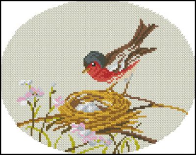Вышивка крестом Зяблик