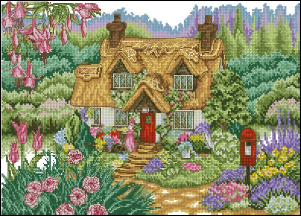 схема для вышивки крестом  Цветочный курган