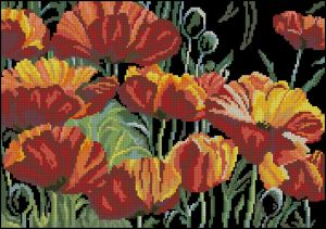 схема вышивки крестом маковое поле 