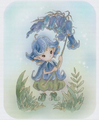 Вышивка крестом Эльф - колокольчика голубого