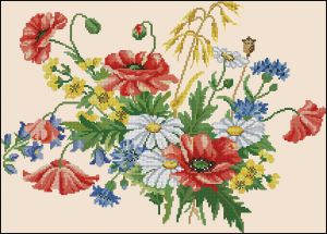 Вышивка крестом Полевые цветы